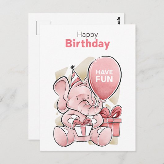 Mooie verjaardagskaart briefkaart (Voorkant / Achterkant)