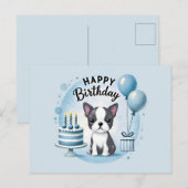 Mooie verjaardagskaart met Boston Terrier Briefkaart (Voorkant / Achterkant)