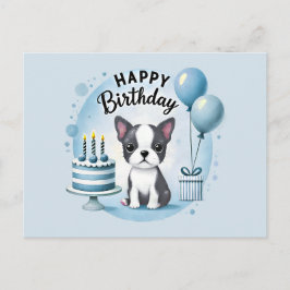 Mooie verjaardagskaart met Boston Terrier Briefkaart