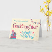 Mooie verjaardagskaart peetdochter, slinger, cadea kaart (Gele Bloem)