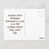 Mooie verjaardagskaart uitnodiging (Achterkant)