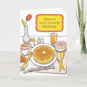 Mooie Verjaardagsontbijt Letterpress Kaart