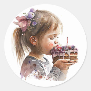 Mooie verjaardagsstickers ronde sticker
