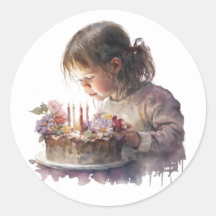 Mooie verjaardagsstickers ronde sticker