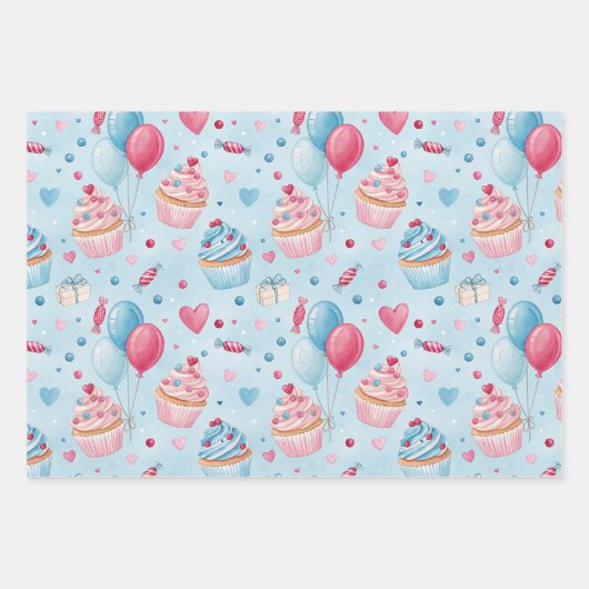 Mooie verjaardagstaart inpakpapier vel (Voorkant 3)