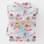 Mooie verjaardagstaart inpakpapier vel (In situ)