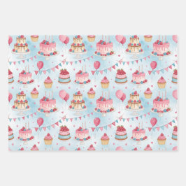 Mooie verjaardagstaart inpakpapier vel