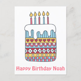 Mooie verjaardagstaart - Kleurrijke verjaardagskaa Briefkaart