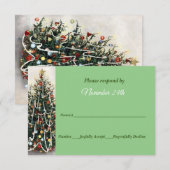 Mooie Verlichte Kerstboom Huwelijk RSVP Kaart (Voorkant / Achterkant)