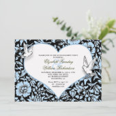 Mooie verlovingsfeest aangepaste uitnodigingen (Staand voorkant)