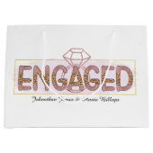 Mooie verlovingsfeest met namen groot cadeauzakje (Voorkant)