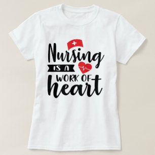 Mooie verpleegster werk hart woord kunst t-shirt