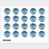 Mooie verpleegsticker Blue Hydrangea Bloemen Ronde Sticker (Vel)