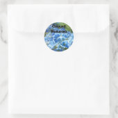 Mooie verpleegsticker Blue Hydrangea Bloemen Ronde Sticker (Tas)