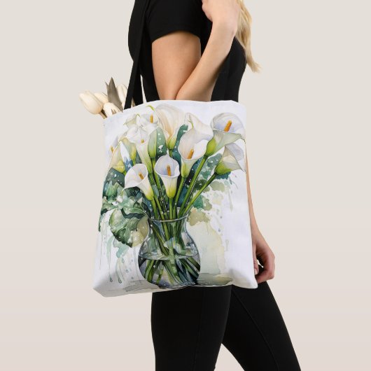 Mooie vers geplukte Calla Lilies Tote Bag (Dichtbij)