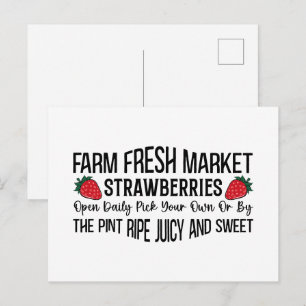 Mooie verse aardbeien van de boerderij  briefkaart