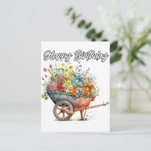 Mooie verse bloemen gefeliciteerd met je verjaarda briefkaart (Staand voorkant)