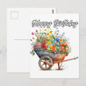 Mooie verse bloemen gefeliciteerd met je verjaarda briefkaart (Voorkant / Achterkant)