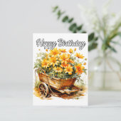 Mooie verse bloemen gefeliciteerd met je verjaarda briefkaart (Staand voorkant)