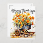 Mooie verse bloemen Gefeliciteerd met je verjaarda Briefkaart (Voorkant / Achterkant)