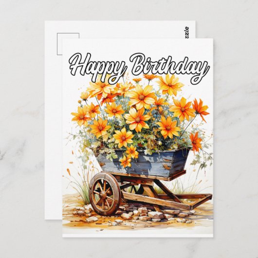 Mooie verse bloemen Gefeliciteerd met je verjaarda Briefkaart (Voorkant / Achterkant)