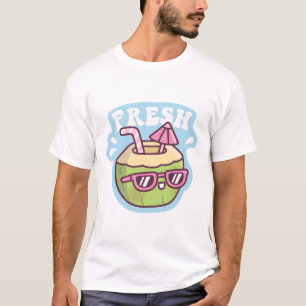 Mooie verse kokoswater paraplu t-shirt