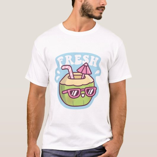 Mooie verse kokoswater paraplu t-shirt (Voorkant)