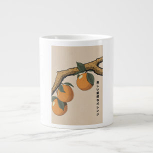 Mooie verse sinaasappels grote koffiekop