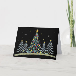 Mooie Versierde Bomen Kerstkaart Kaart
