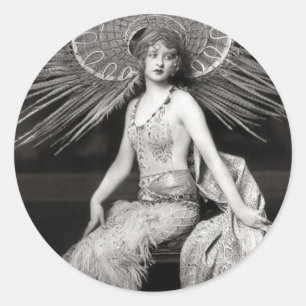 mooie versierde danser ronde sticker