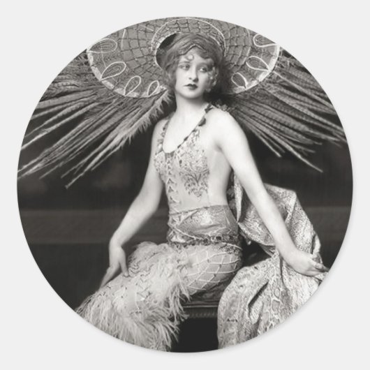mooie versierde danser ronde sticker (Voorkant)