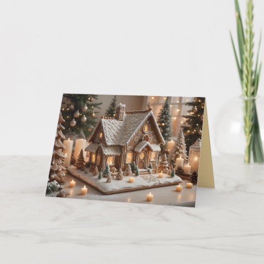 Mooie versierde kerststolp feestdagen kaart (Voorkant)