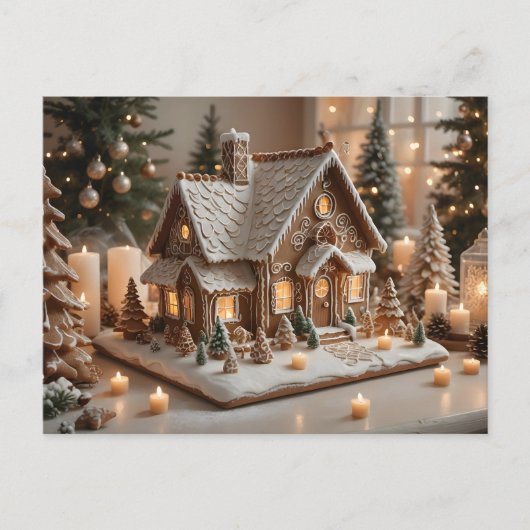 Mooie versierde kerststolp feestdagenkaart (Voorkant)