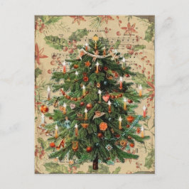 Mooie versierde Victoriaanse kerstboom Briefkaart