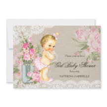 Mooie versleten kanten bloem meisje baby shower bl