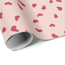 Mooie verspreide rode hartdoodles cadeaupapier
