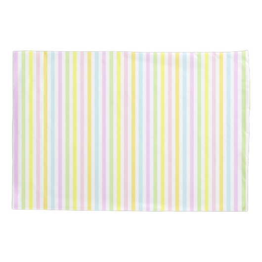 Mooie verticale strepen in pastelkleuren kussensloop (Achterkant)