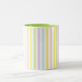 Mooie verticale strepen in pastelkleuren tweekleurige koffiemok (Center)