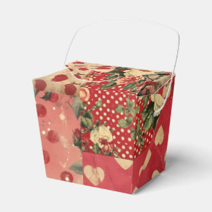 Mooie, vervaagde vintage shabby chic bloemen bedankdoosjes