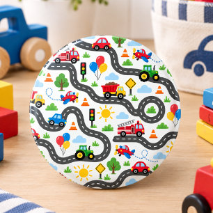 Mooie vervoersauto's jongen 1e verjaardag ronde button 3,2 cm
