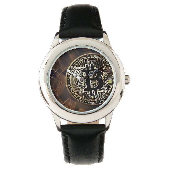 Mooie verzamelaars Bitcoin Watch Horloge (Voorkant)