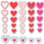 Mooie verzameling liefdeshartjes sticker (Voorkant)