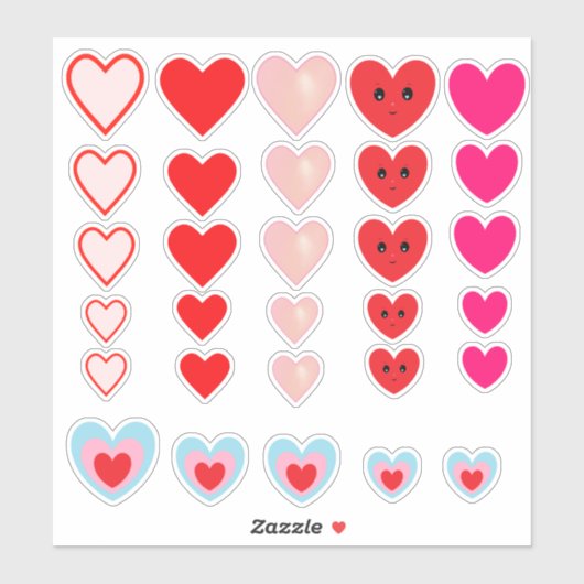 Mooie verzameling liefdeshartjes sticker (Vel)