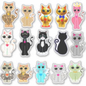 Mooie verzameling wilde katten sticker (Voorkant)