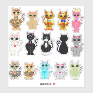 Mooie verzameling wilde katten sticker