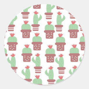 Mooie vetplant cactus   Potted kamerplanten patroo Ronde Sticker