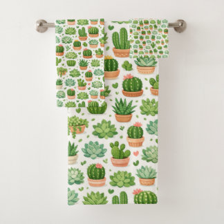 Mooie vetplant naadloos patroon bad handdoek