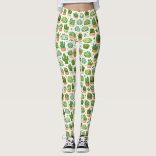 Mooie vetplant naadloos patroon leggings