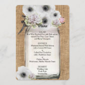 Mooie, vetplanten en bloemen op Burlap Menu (Voorkant)