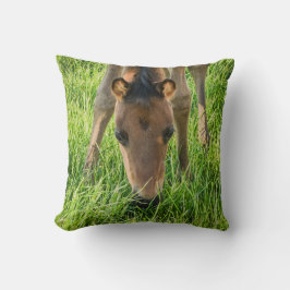 Mooie Veulen Baby Paarden Groen Katoen Kussen